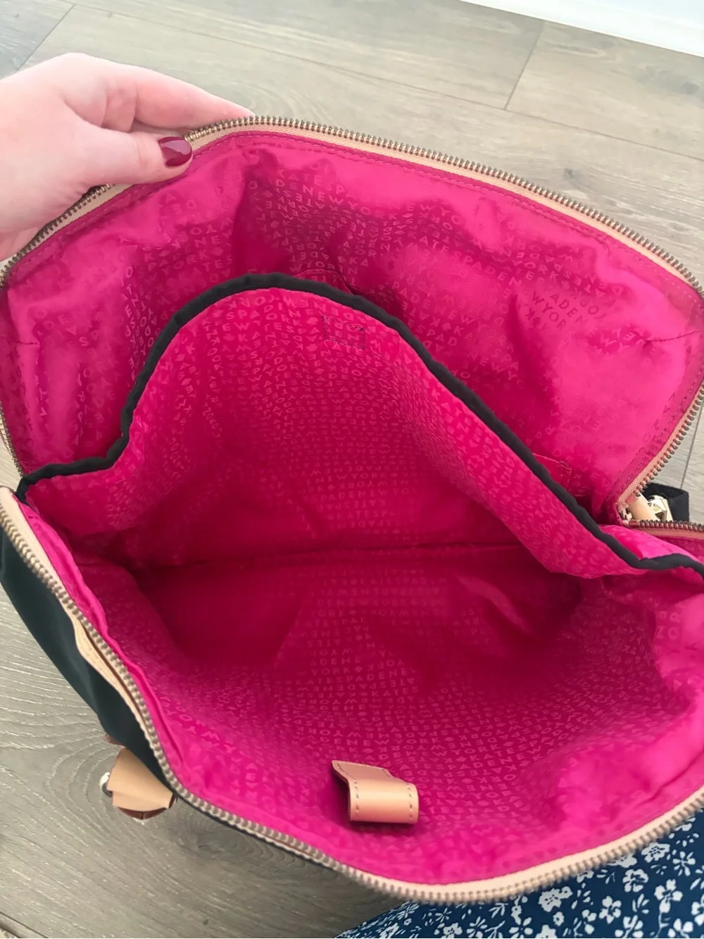 Kate Spade Black and Tan Nylon Laptop Bag